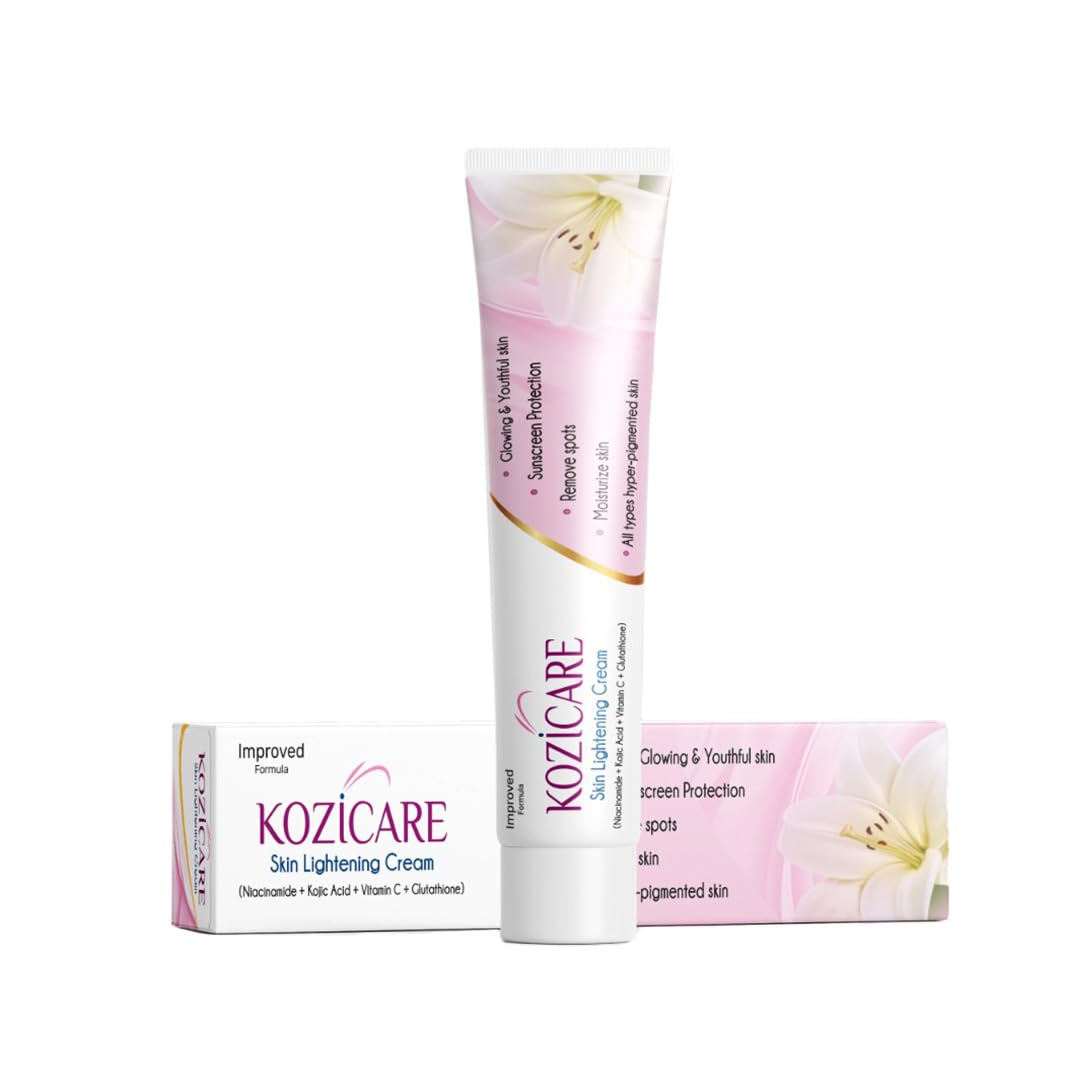 Kozicare Skin Lightening Cream with Kojic Acid, Arbutin, Glutathione, All Types Hyper Pigmented Skin, Remove Spots- 15g