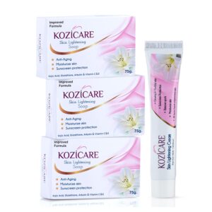 Kozicare Kojic Acid Soap & Cream Combo | Skin Lightening | Tan Removal | For Men & Women