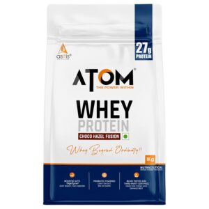 AS-IT-IS Nutrition ATOM Whey Protein 1kg | 27g protein | Isolate & Concentrate | Choco Hazel Fusion | USA Labdoor Certified |