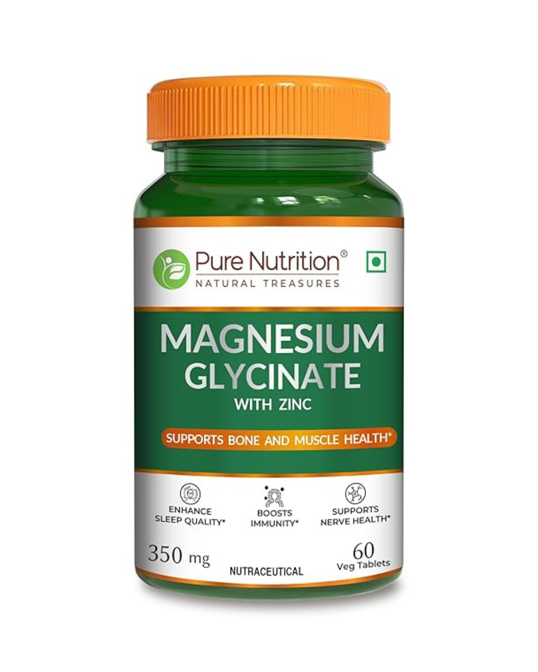Pure Nutrition Magnesium Glycinate with Zinc 60 Veg Tablet